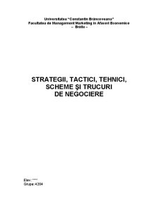Strategii, Tactici, Tehnici, Scheme și Trucuri de Negociere - Pagina 1
