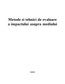 Metode și Tehnici de Evaluare a Impactului asupra Mediului - Pagina 1