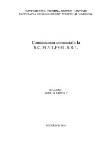 Comunicarea comercială la SC Fly Level SRL - Pagina 1