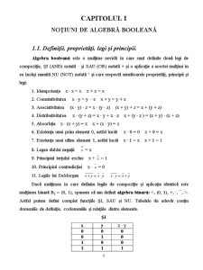 Noțiuni de Algebră Booleană - Pagina 1