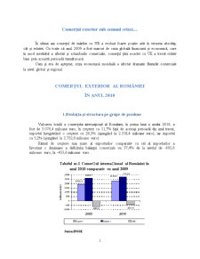Comerțul Exterior al României în Anul 2010 - Pagina 1