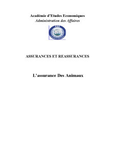 Assurances et Reassurances - L'Assurance des Animaux - Pagina 1