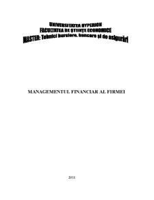 Managementul Financiar al Firmei - Pagina 1