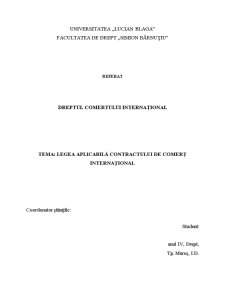 Legea Aplicabilă Contractului de Comerț Internațional - Pagina 1