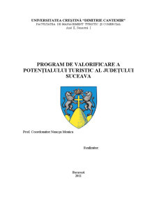 Program de Valorificare a Potențialului Turistic al Județului Suceava - Pagina 1