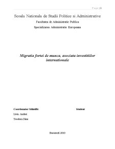 Migrația forței de muncă, asociată investițiilor internaționale - Pagina 1