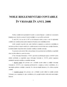 Noile Reglementări Contabile în Vigoare în Anul 2008 - Pagina 1
