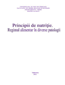 Principii de Nutritie - Regimul Alimentar in Diverse Patologii - Pagina 1