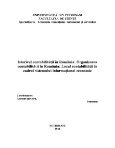 Istoricul contabilității în România - organizarea contabilității în România - locul contabilității în cadrul sistemului informațional economic - Pagina 2