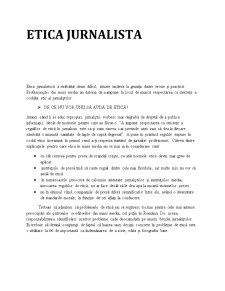Etica jurnalistă - Pagina 1
