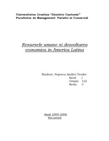 Resursele umane și dezvoltarea economică în America Latină - Pagina 1