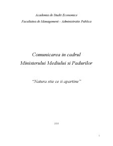Comunicarea în cadrul ministerului mediului și pădurilor - Pagina 1