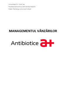 Managementul vânzărilor Antibiotice A+ - Pagina 1