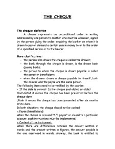 The Cheque - Pagina 1
