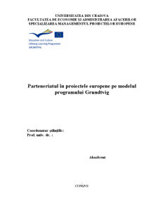 Parteneriatul în Proiectele Europene pe Modelul Gruntvig - Pagina 1