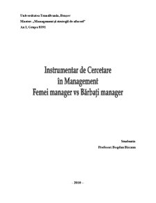 Instrumentar de cercetare în management - femei manager vs bărbați manager - Pagina 4