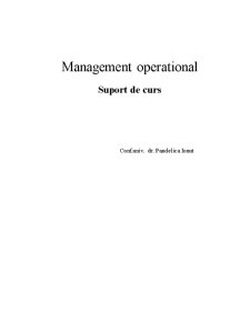 Management operațional - suport de curs - Pagina 1