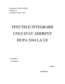 Efectele integrării unui stat aderent după 2004 la UE - Pagina 1