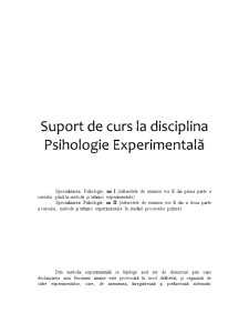 Psihologie Experimentală - Pagina 1