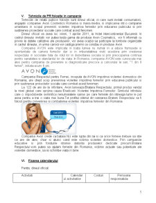 Organizarea unei Campanii de PR pentru Avon Cosmetics România - Pagina 5