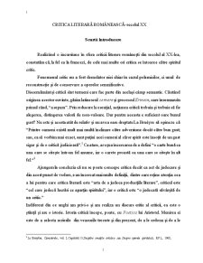 Critica Literara Romaneasca - Secolul XX - Pagina 1