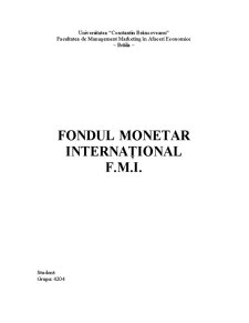 Fondul Monetar Internațional F.M.I. - Pagina 1