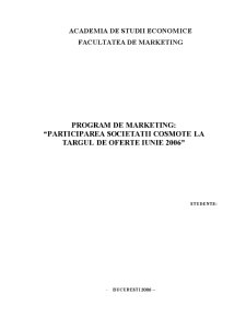 Program de Marketing-Cosmote - Pagina 1