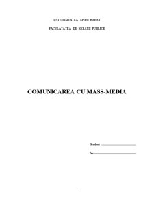 Comunicarea cu Mass-Media - Pagina 1