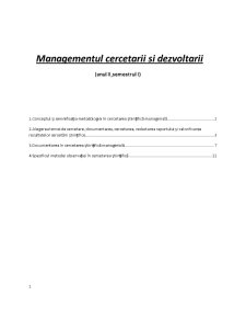 Managementul cercetării și dezvoltării - Pagina 1