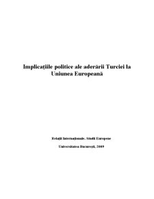 Implicațiile Politice ale Aderării Turciei la Uniunea Europeană - Pagina 1