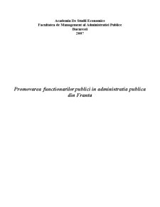 Promovarea funcționarilor publici în Franța - Pagina 1