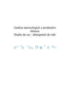 Analiza Merceologica a Produselor Chimice - Detergentul de Rufe - Pagina 1