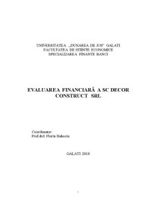 Evaluarea financiară a SC Decor Construct SRL - Pagina 1