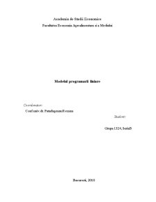 Modelul programării liniare - Pagina 1