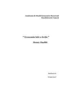 Recenzie - Economia într-o lecție de Henry Hazlitt - Pagina 1