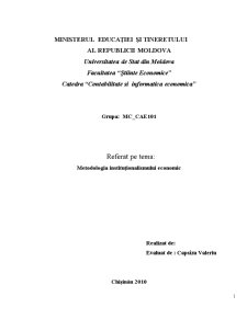 Metodologia instituționalismului economic - Pagina 1