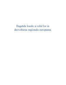 Bugetele locale și rolul lor în dezvoltarea regională europeană - Pagina 1
