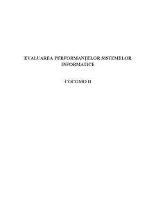 Evaluarea performanțelor sistemelor informatice - Cocomo II - Pagina 1