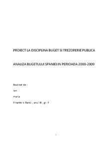 Buget și trezorerie publică - analiza bugetului Spaniei în perioada 2000-2009 - Pagina 1