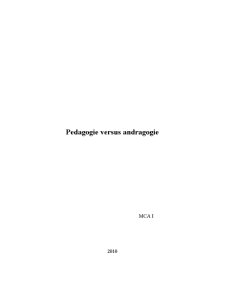 Pedagogie versus Andragogie - Pagina 1