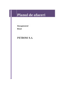 Plan de Afaceri Petrom SA - Pagina 1