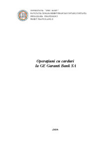Operațiuni cu Carduri la GE Garanti Bank - Pagina 1