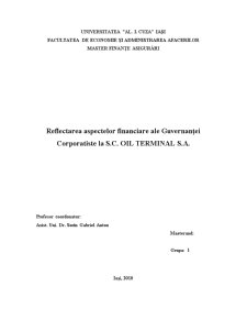 Reflectarea Aspectelor Guvernantei Corporatiste la SC Oil Terminal SA - Pagina 1