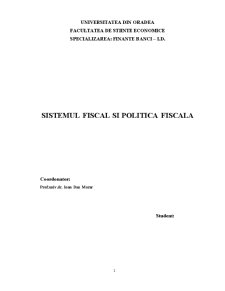 Sistemul fiscal și politica fiscală - Pagina 1