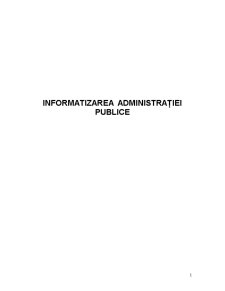 Informatizarea Administrației Publice - Pagina 1