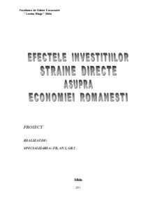 Evaluarea Investitiilor Directe din Romania - Pagina 1