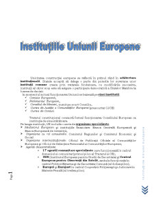 Instituțiile UE - Pagina 1