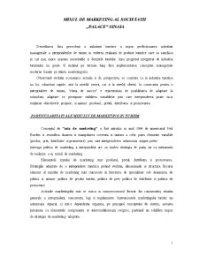Mixul de marketing al societății Palace Sinaia - Pagina 1