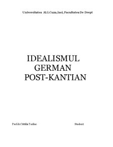 Idealismul Post Kantian - Pagina 1