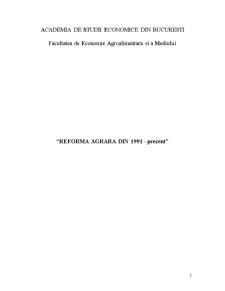 Reforma Agrara din 1991 - Prezent - Pagina 1